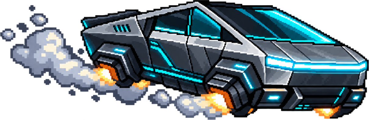 Flying Cybercar pixel-art car